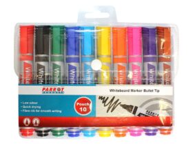 Parrot Whiteboard Marker Bullet Tip - Assorted (Pack of 10)