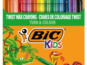 BIC Kids Turn & Colour 12 Wax Crayons - Twist Up and Draw